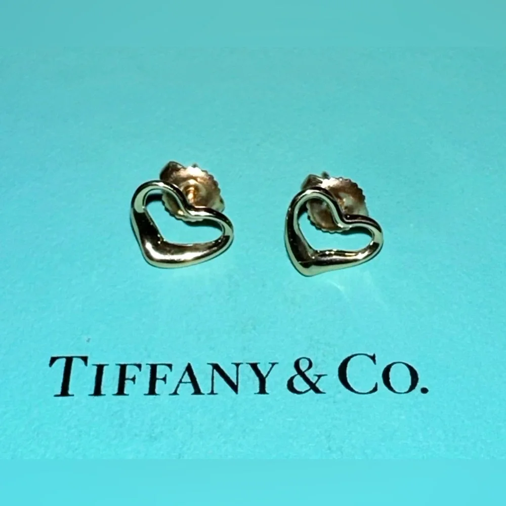 Tiffany & Co. Elsa Peretti 18k Gold Stud Earrings EUC - Picture 4 of 5